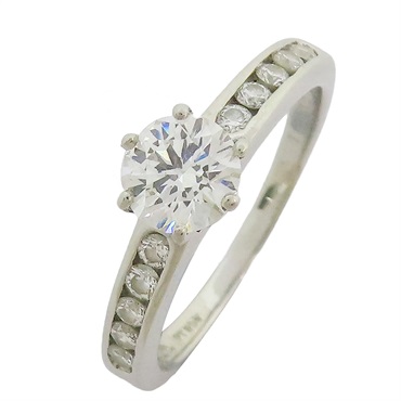 Tiffany Setting 0.58CT 鑽石 PT950 半環鑲鑽 鉑金戒指