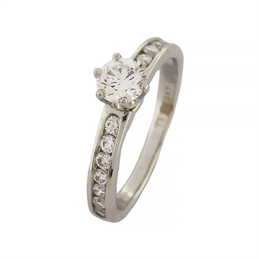 Tiffany Setting 0.32CT 鑽石 PT950 半環鑲鑽 鉑金戒指