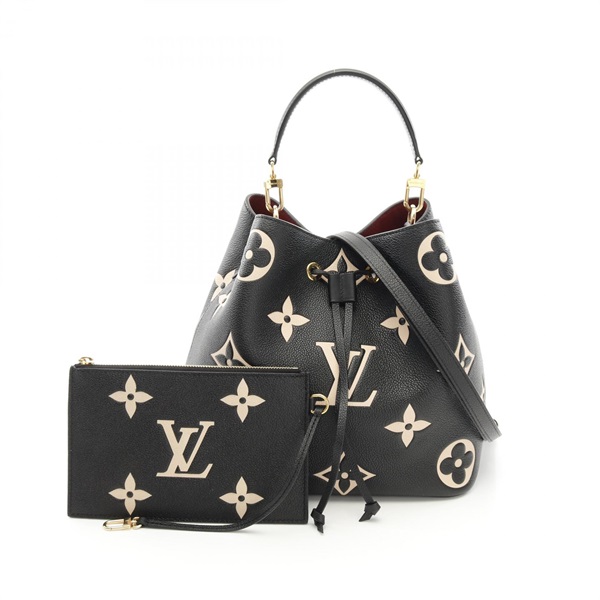 黑色 原花壓紋 牛皮 Neonoe MM 水桶包 兩用包【LOUIS VUITTON LV 路易威登】 M45497