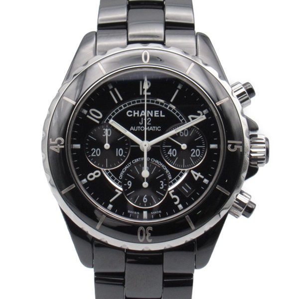 黑色 陶瓷 J12 Chronograph 機械 腕錶 H0940