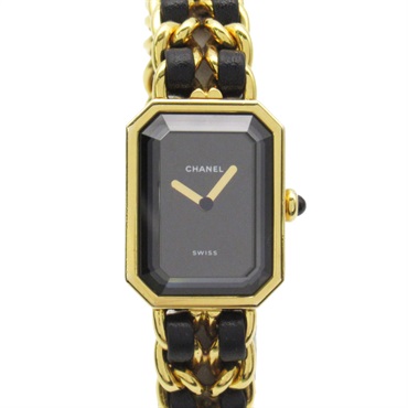 Premiere M 皮革鍊帶 黑色錶盤 石英腕錶 H0001