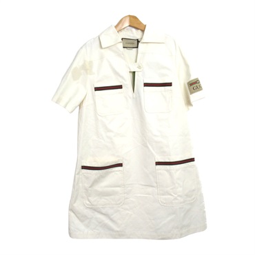 白色 棉 一件式 洋裝 連衣裙  661760XJD09