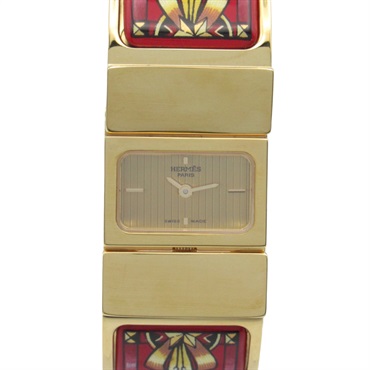 金色 紅色 彩繪鍍金 手鐲 手環 石英腕錶 LO1.201