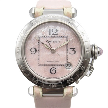 不鏽鋼 粉色面盤 錶帶 Pasha C Meridian GMT 自動上鍊 腕錶  W3107099
