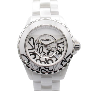 白色 陶瓷 J12 Graffiti 塗鴉 自動上鍊 腕錶 H5240
