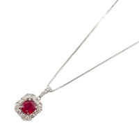 1.01ct 紅寶石 0.55ct 鑽石 PT850 PT900 鉑金 項鍊 Ruby 4.3g