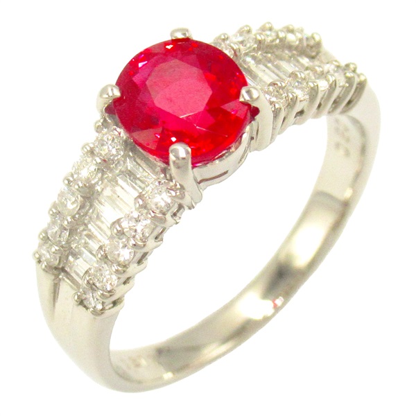 Pt900鉑金 1.317ct紅寶石 0.5ct鑽石 戒指【JEWELRY 無品牌珠寶】 Ruby 4.9g