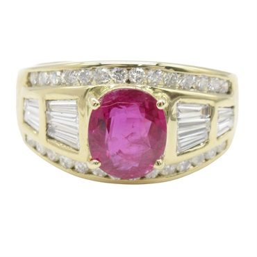 18K 黃金 1.231ct紅寶石 0.73ct鑽石 戒指【JEWELRY 無品牌珠寶】