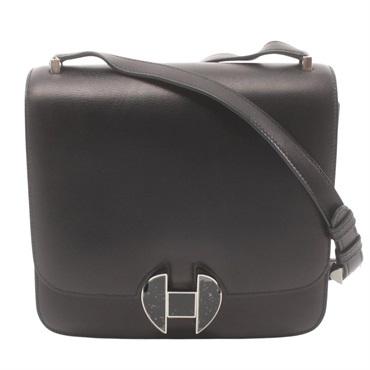 黑色 Evergrain 皮革 Sac Hermes 2002 肩背包 075134CK