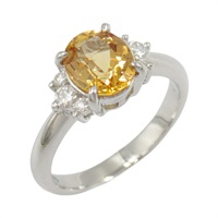Pt900鉑金 1.708ct帝王玉 0.17ct鑽石 戒指 Imperial Topaz 5.7g