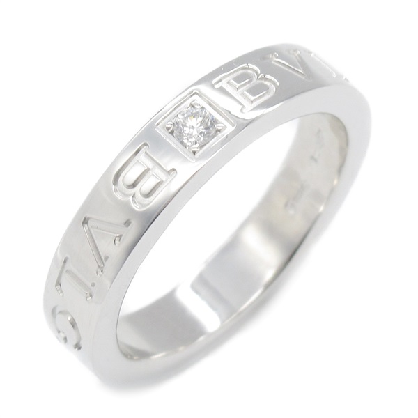 18K 白金 Double Logo 鑽石 戒指