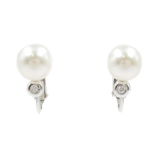 18K白金 珍珠 鑽石 耳環【TASAKI 田崎】