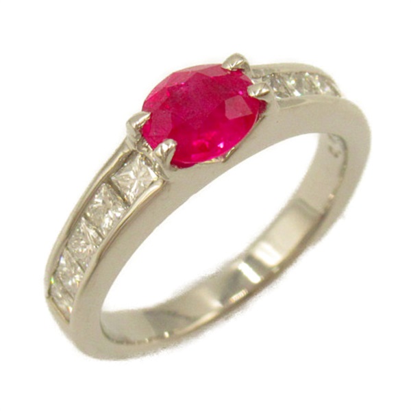 PT900鉑金 紅寶石 鑽石戒指 #10.5 Ruby 6.1g