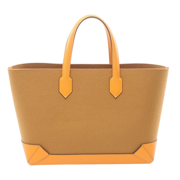 【激安價】芝麻黃 亮黃 Felt Epsom皮革 Maxibox Cabas 30 托特包 X刻