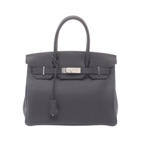 藍色 Togo牛皮 Birkin 30 柏金包 手提包 W刻 銀扣 030520CK