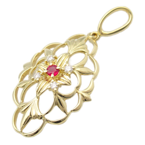 【再降價】18K 黃金 紅寶石 鑽石 墜飾【MIKIMOTO 御木本】 Ruby/Diamond Top