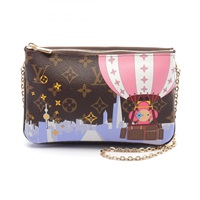 【再降價】棕色 原花 PVC塗層帆布 Pochette Double Zip 斜背包 M68486【LOUIS VUITTON LV 路易威登】 M68486