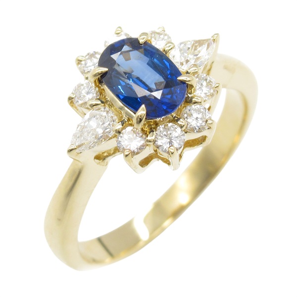 18K 黃金 0.80ct藍寶石 0.38ct鑽石 戒指 Sapphire 4.1g