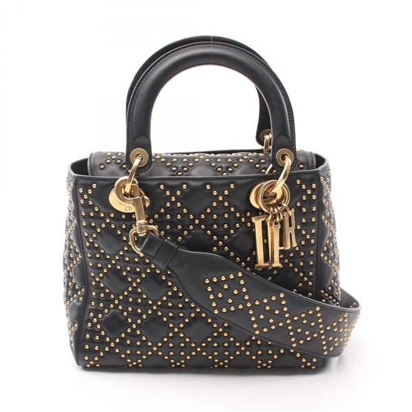 黑色 皮革 Lady Dior 藤格紋 兩用包