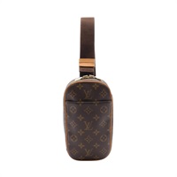 棕色 原花 PVC塗層帆布 Pochette Gange 胸包 肩背包 M51870