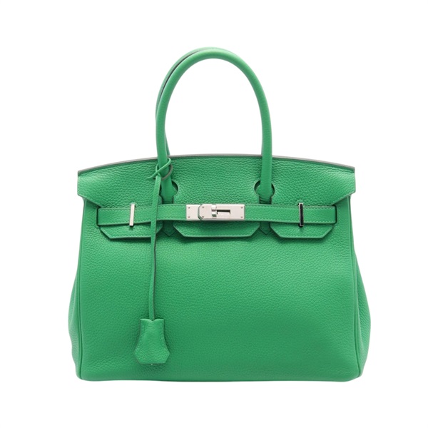 【激安價】竹子綠 焦糖棕 Togo皮革 Birkin30 Verso 柏金包 手提包