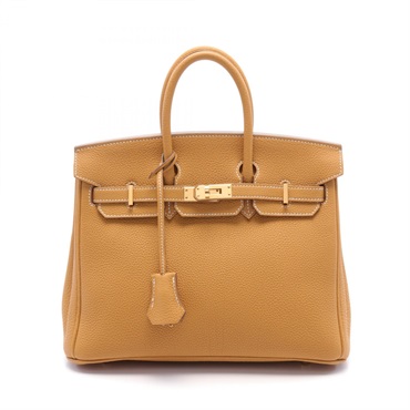 棕色 Natural Sable Togo 牛皮 Birkin 25 手提包 金扣 B刻 B刻印 Natural sable