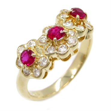 18K黃金 紅寶石 鑽石 戒指 10.5【JEWELRY 無品牌珠寶】 Ruby 4.2g