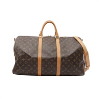 棕色 原花 帆布 Keepall 50 兩用包 行李袋 M41416