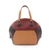 【再降價】酒紅色 金棕色 Veau Chamonix牛皮 Ile de Shiki 手提包 □J刻 金扣【HERMES 愛馬仕】 □J