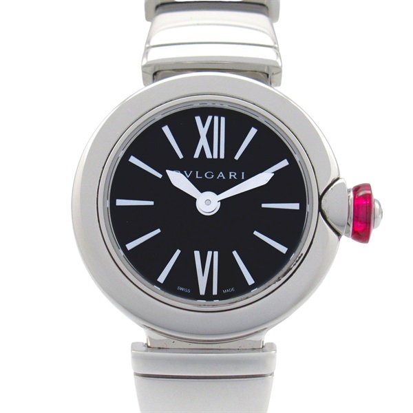 黒色錶盤 不鏽鋼 Lvcea 腕錶【BVLGARI 寶格麗】 LU23S