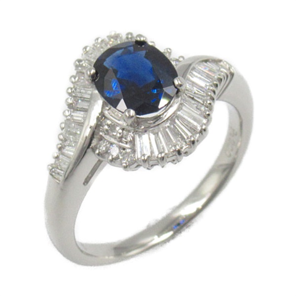 藍寶石 鑽石 PT900鉑金 戒指 Sapphire 8.1g