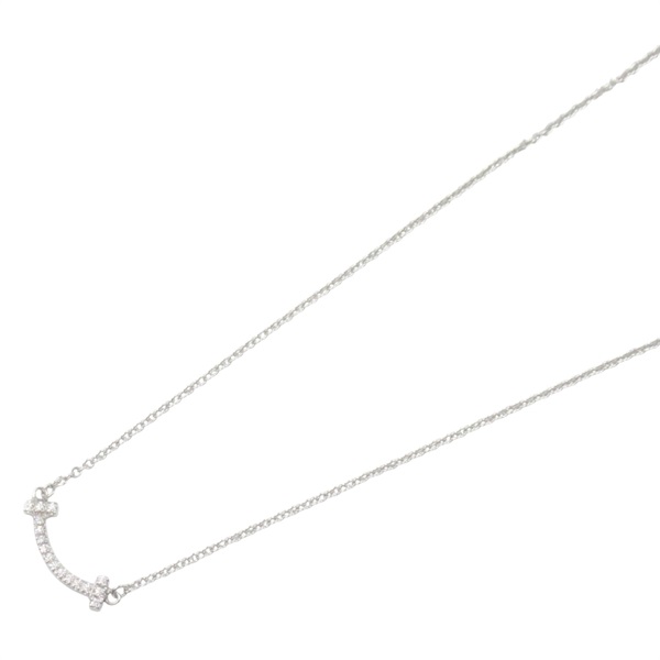 18K白金 鑽石 T Smile Mini 微笑 項鍊【Tiffany & Co 蒂芬妮】