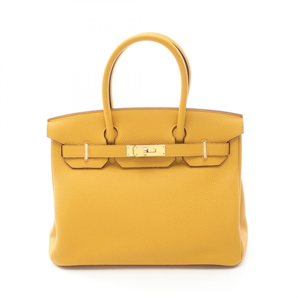 琥珀黃 Taurillon皮革 Birkin 30 柏金包 手提包 C刻 銀扣
