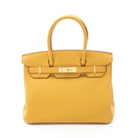 琥珀黃 Taurillon皮革 Birkin 30 柏金包 手提包 C刻 銀扣