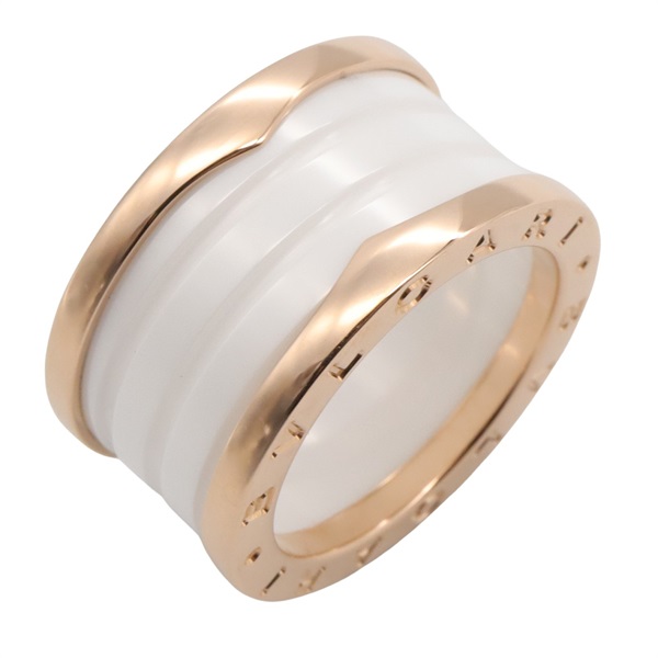 18K玫瑰金 白色 陶瓷 B.zero1 戒指 53【BVLGARI 寶格麗】