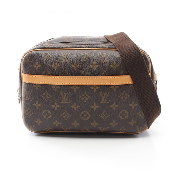 棕色 原花 帆布 Reporter PM 肩背包【LOUIS VUITTON LV 路易威登】 M45254