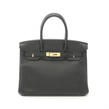 黑色 Togo皮革 Birkin 30 手提包 X刻 金扣