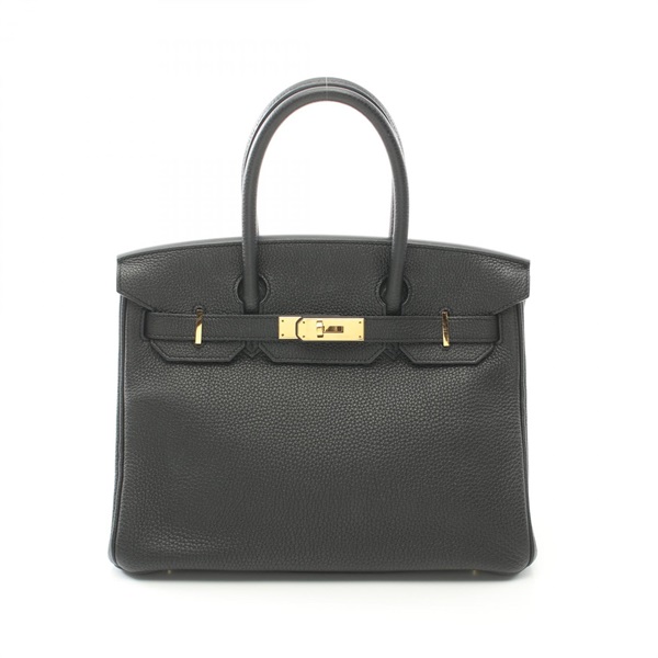 黑色 Togo皮革 Birkin 30 柏金包 手提包 X刻 金扣