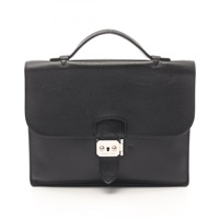 黑色 Evercolor皮革 Sac Adepeche 27 公事包 □L刻 銀扣