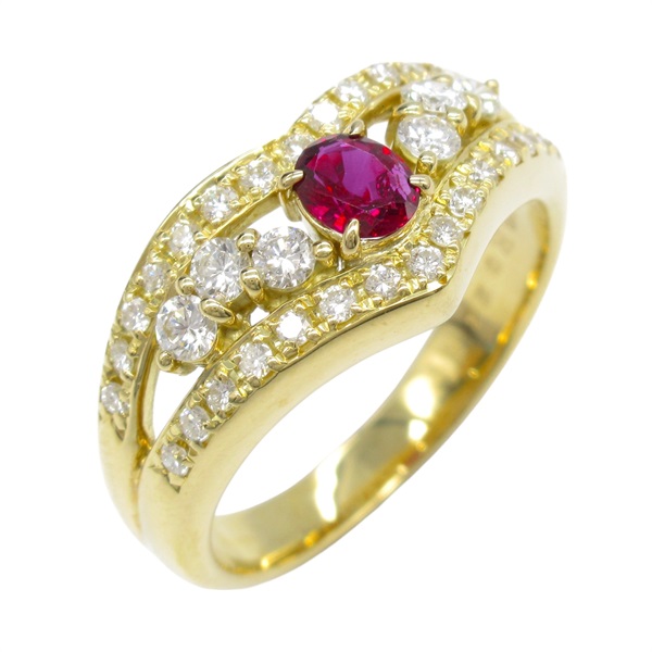 18K黃金 紅寶石 鑽石 戒指 #13 Ruby 5.5g