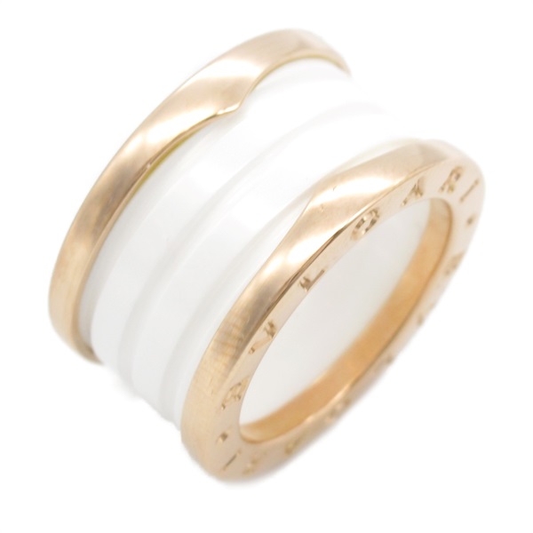 18K玫瑰金 白色 陶瓷 B.zero1 戒指 51【BVLGARI 寶格麗】