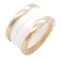 18K玫瑰金 白色 陶瓷 B.zero1 戒指 51【BVLGARI 寶格麗】