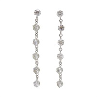 18K白金 鑽石 鍊帶耳環【JEWELRY 無品牌珠寶】