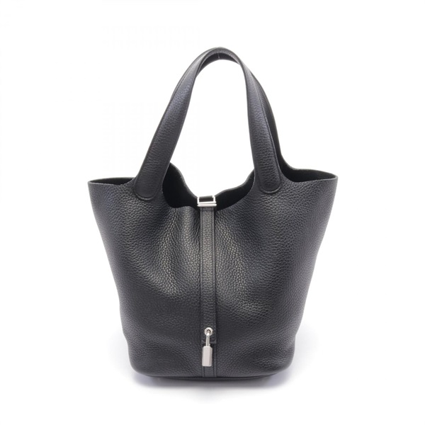 黑色 Taurillon牛革 Picotin Lock 22 MM 手提包 Y刻 銀扣【HERMES 愛馬仕】 060991CK