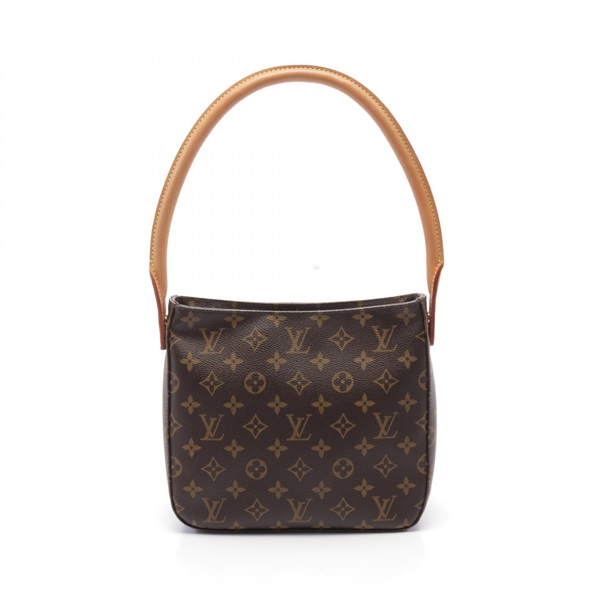 棕色 原花帆布 Looping MM 肩背包【LOUIS VUITTON LV 路易威登】  M51146