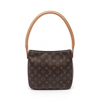 棕色 原花帆布 Looping MM 肩背包【LOUIS VUITTON LV 路易威登】  M51146