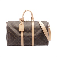 棕色 原花 帆布 Keepall Bandouliere 45 手提行李袋 M41418