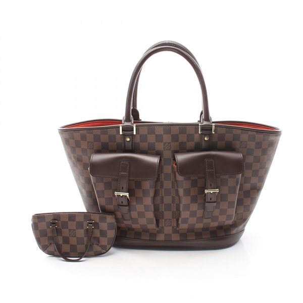 棕色 棋盤格帆布 Manosque GM 手提包【LOUIS VUITTON LV 路易威登】 N51120