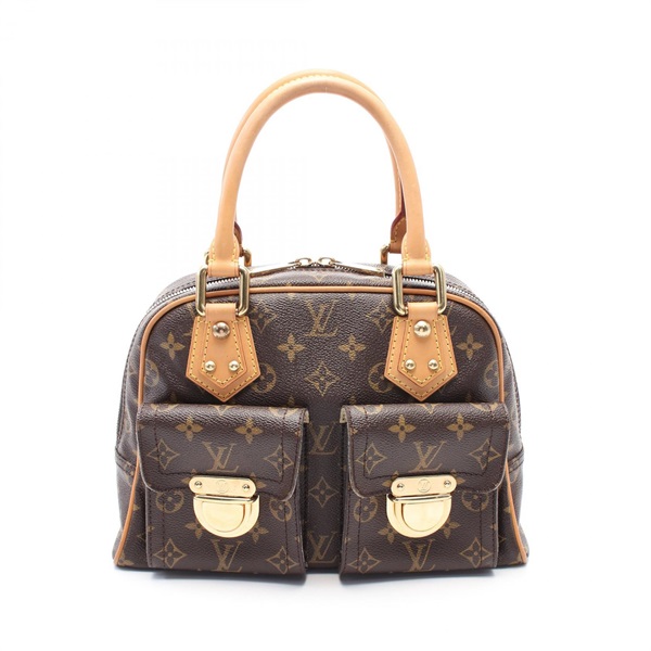 棕色 原花帆布 Manhattan PM 手提包【LOUIS VUITTON LV 路易威登】 M40026