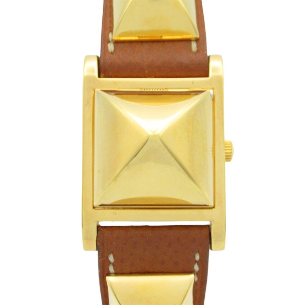 白色錶盤 鍍金 石英 Medor 腕錶【HERMES 愛馬仕】 ME1.201